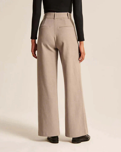 Zavando | Damen Schwarz Weite Hose | Elegant