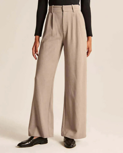 Zavando | Damen Schwarz Weite Hose | Elegant