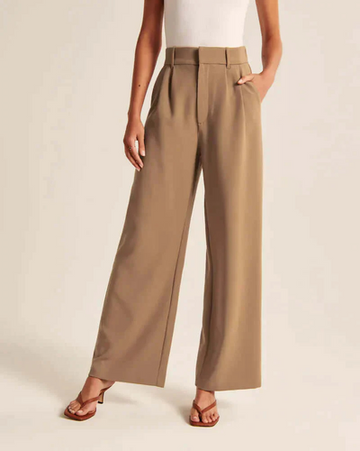 Zavando | Damen Schwarz Weite Hose | Elegant