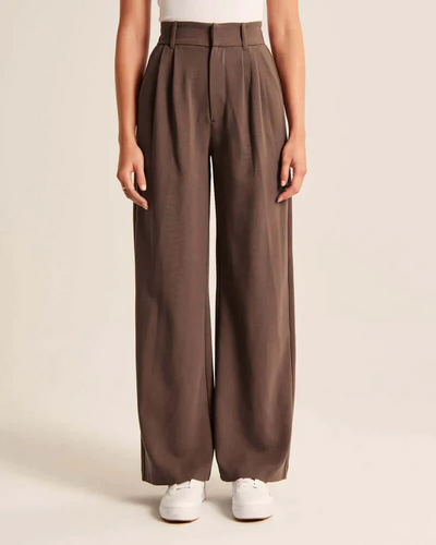 Zavando | Damen Schwarz Weite Hose | Elegant