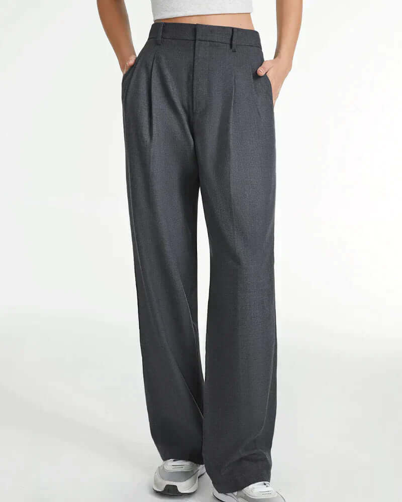 Zavando | Damen Schwarz Weite Hose | Elegant