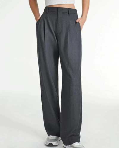Zavando | Damen Schwarz Weite Hose | Elegant