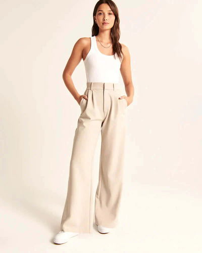 Zavando | Damen Schwarz Weite Hose | Elegant