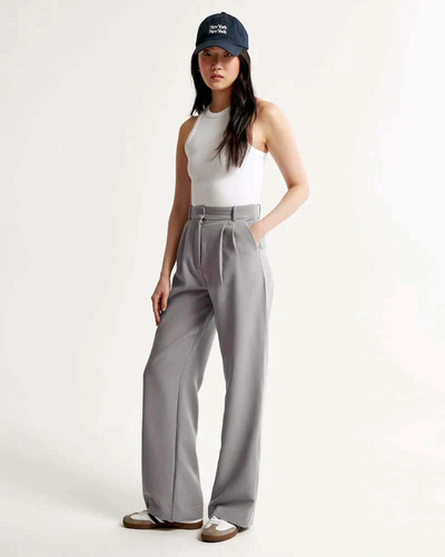 Zavando | Damen Schwarz Weite Hose | Elegant