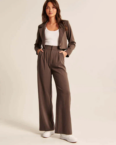 Zavando | Damen Schwarz Weite Hose | Elegant