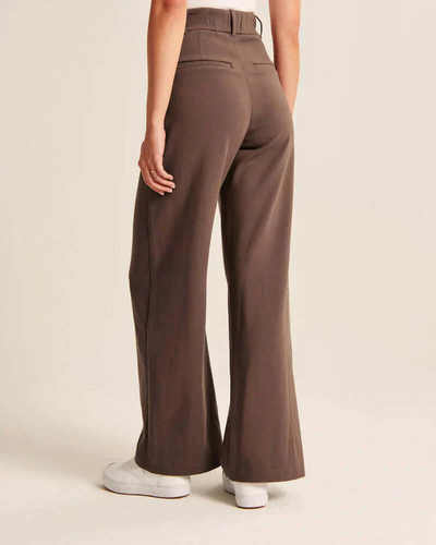Zavando | Damen Schwarz Weite Hose | Elegant