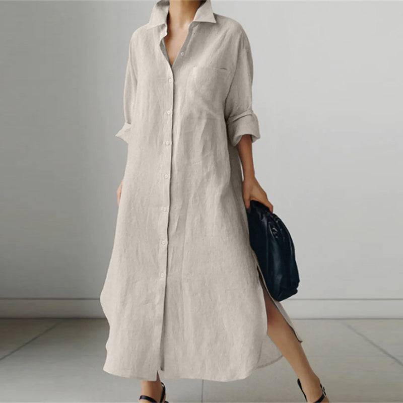 Zavando | Schwarze Shirtkleid | Maxi