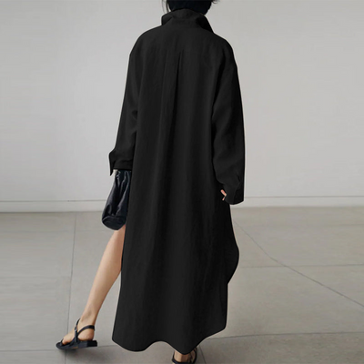 Zavando | Schwarze Shirtkleid | Maxi