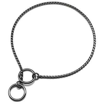 Hundehalsband mit Schlangenkette, rostfreier Edelstahl, Haustier-Metall-Schlupfketten, Hundeshow-Trainingshalsband, Welpen-Halskette mit kubanischen Gliedern