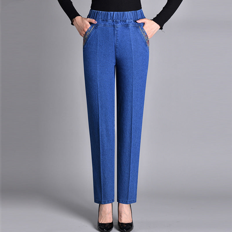 Zavando-Jeans mit Seitentaschen und komplett elastischem Bund