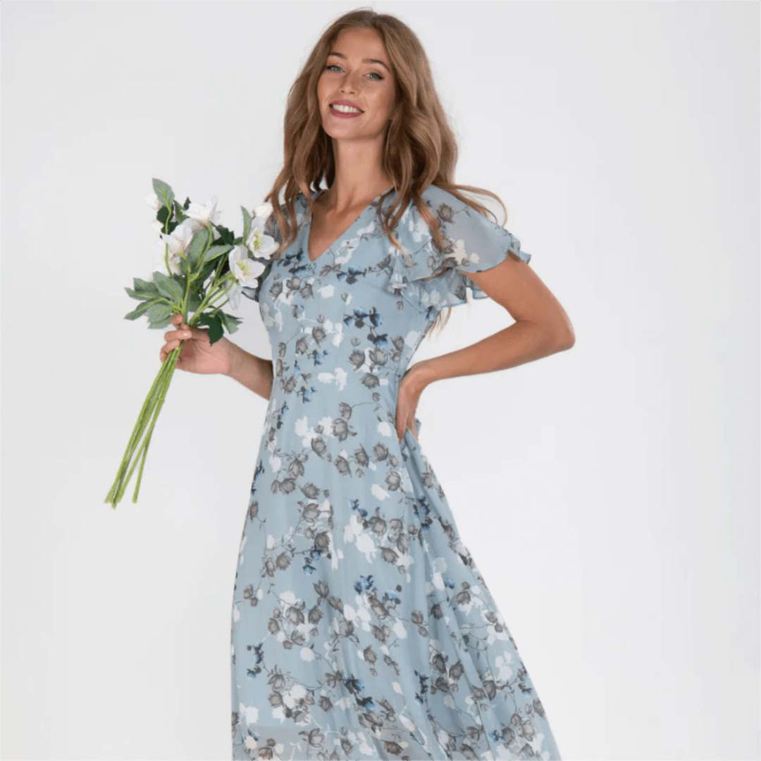 Damen Sommer Formelles Blumen Hochzeitsgast Kleid | Maxi