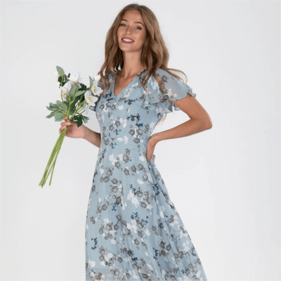 Damen Sommer Formelles Blumen Hochzeitsgast Kleid | Maxi