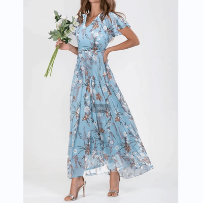 Damen Sommer Formelles Blumen Hochzeitsgast Kleid | Maxi