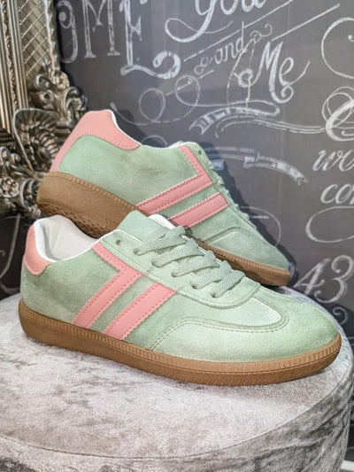 Zavando Retro-Sneakern in Mintgrün