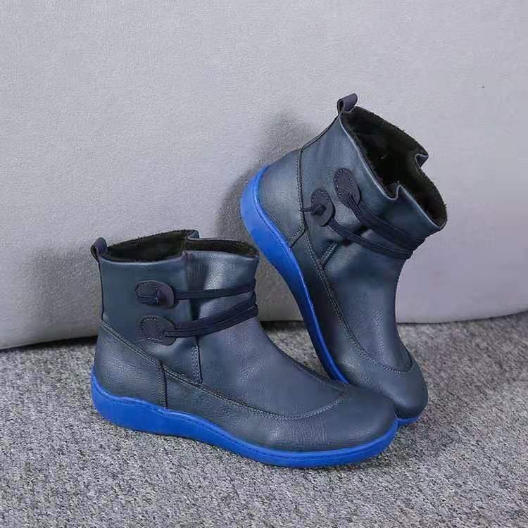 Zavando - Damen Schneestiefel Wasserdicht Leder Orthopädische Schuhe