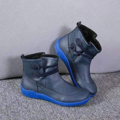 Zavando - Damen Schneestiefel Wasserdicht Leder Orthopädische Schuhe