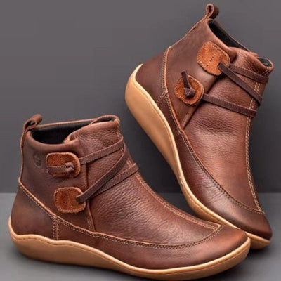 Zavando - Damen Schneestiefel Wasserdicht Leder Orthopädische Schuhe
