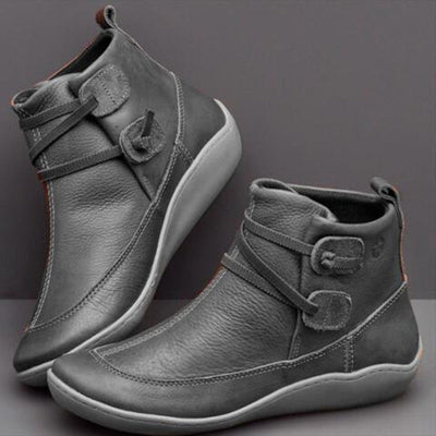 Zavando - Damen Schneestiefel Wasserdicht Leder Orthopädische Schuhe