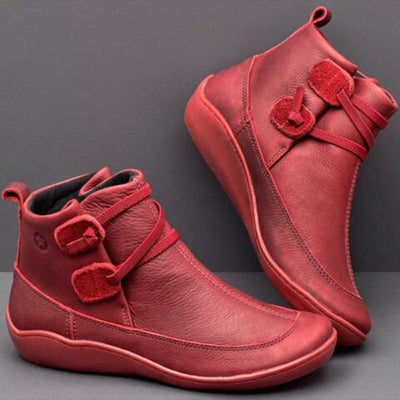 Zavando - Damen Schneestiefel Wasserdicht Leder Orthopädische Schuhe