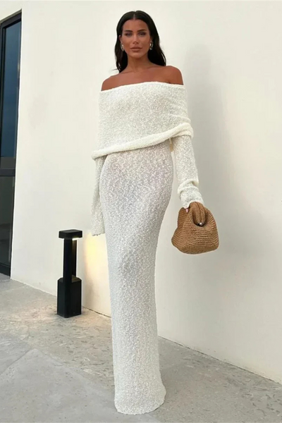 Zavando | Elegante Weiße Kleider | Maxi