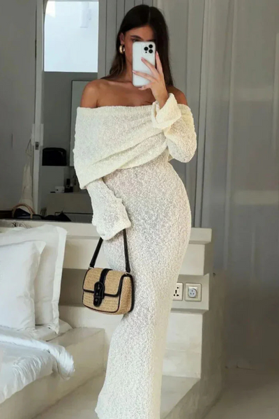 Zavando | Elegante Weiße Kleider | Maxi
