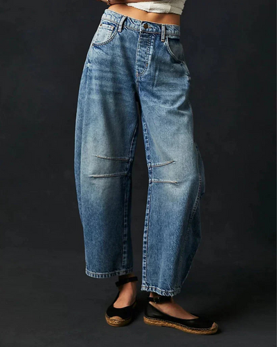 Zavando | Damen Weite Jeans | Schwarz