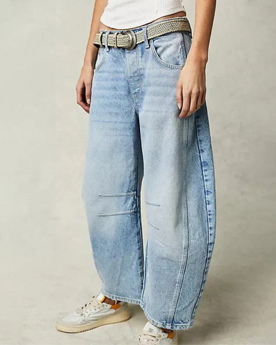 Zavando | Damen Weite Jeans | Schwarz
