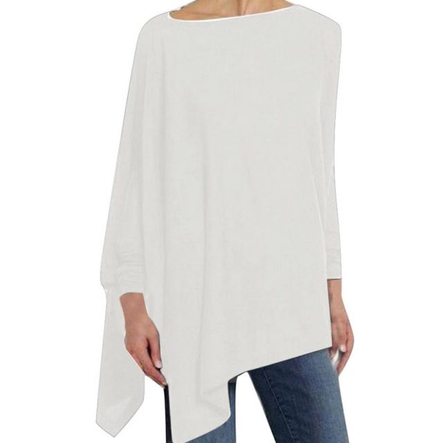 Sommertop Mit U Boot Ausschnitt Für Damen | Asymmetrisch
