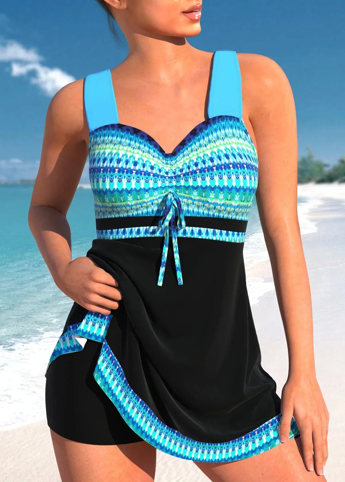 Zavando | Schlanker, leichter Tankini aus Patchwork