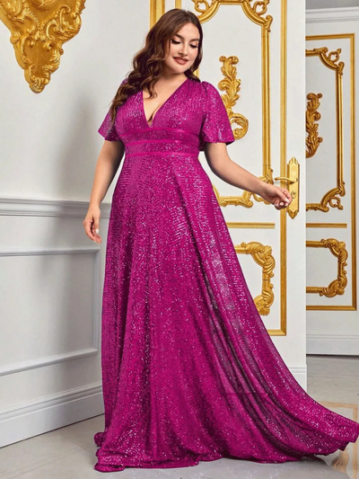 Zavando | Blau Paillettenkleid | Maxi