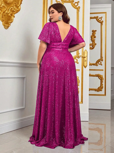 Zavando | Blau Paillettenkleid | Maxi
