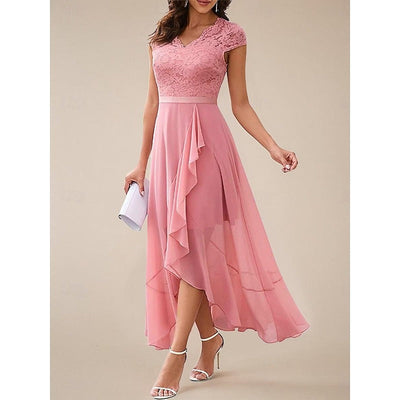 Zavando –✨ Glitzerndes V-Ausschnitt Partykleid ✨